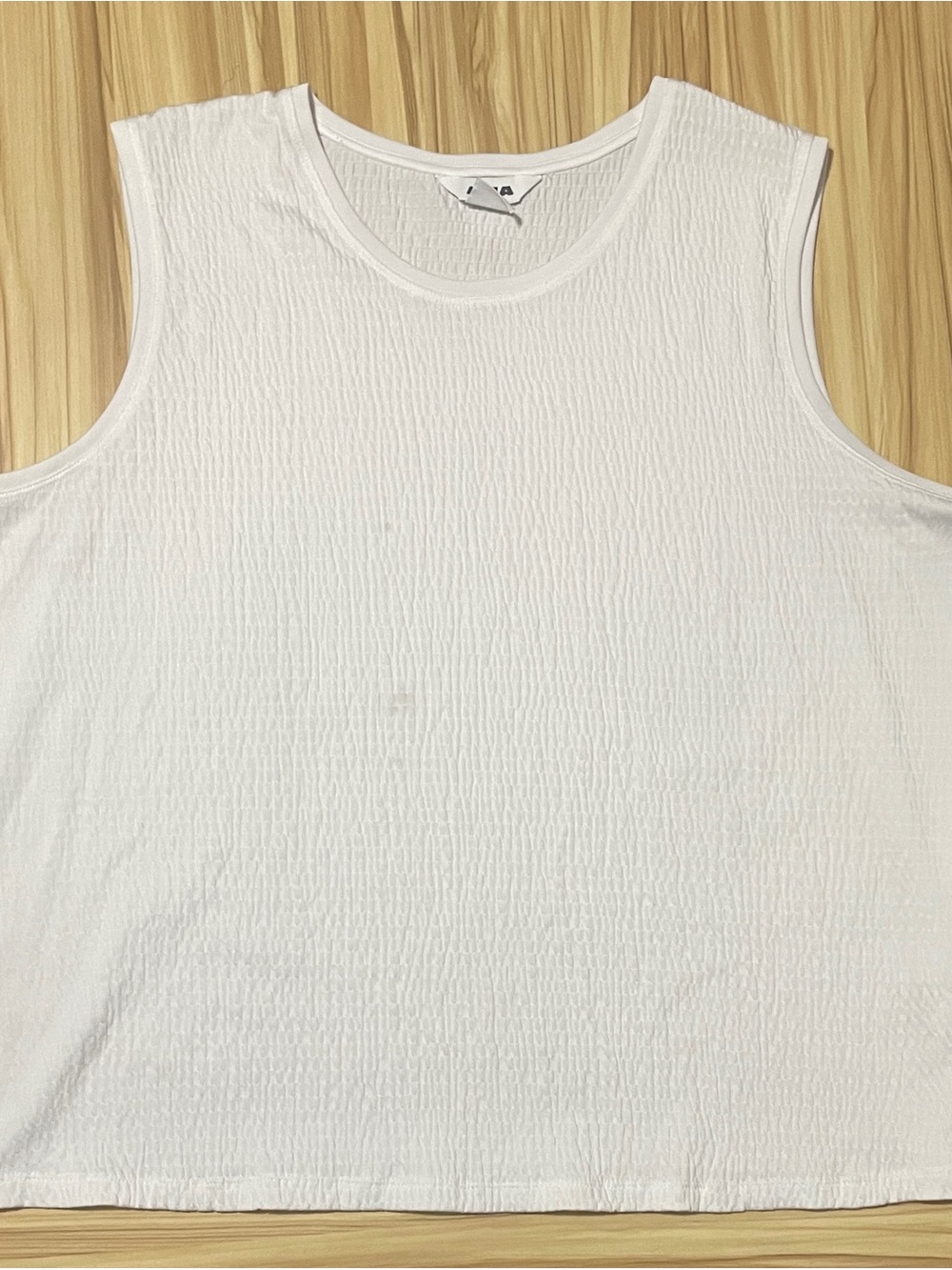 Alia White Textured Ribbed Tank
